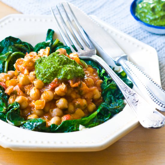 Tuscan Chickpeas with Salsa Verde