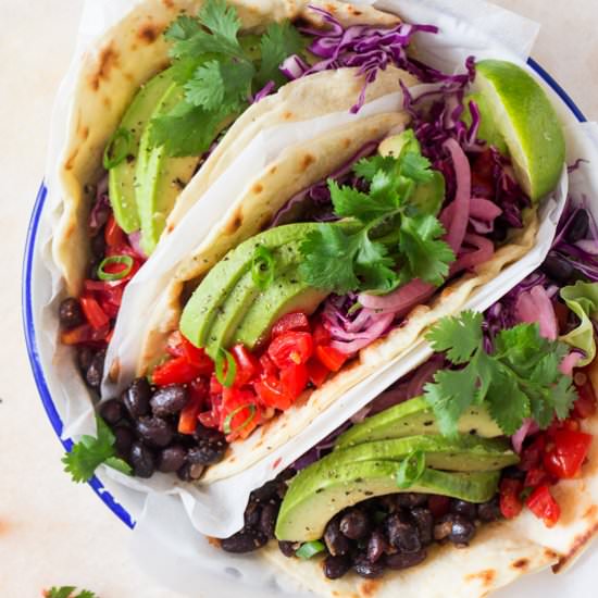 Vegan black bean tacos