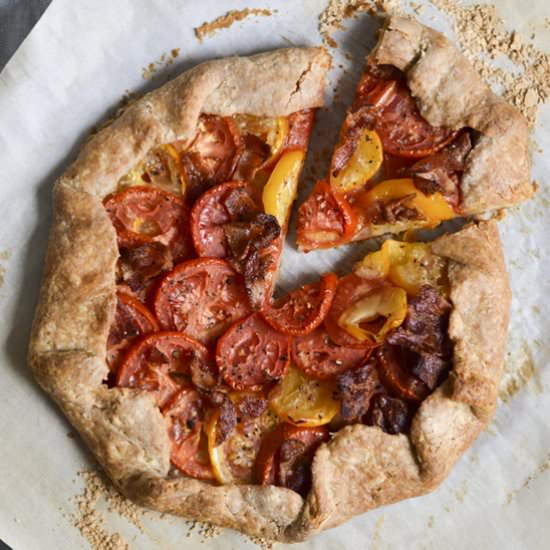 Tomato-bacon galette