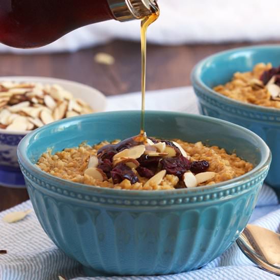 Slow Cooker Pumpkin Spice Oatmeal