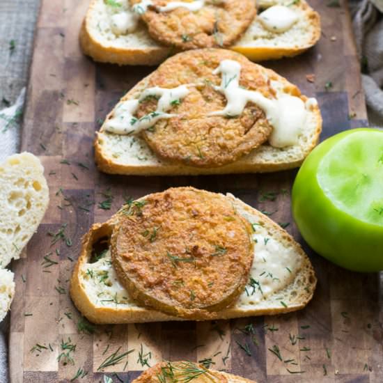 Fried Green Tomato Crostini