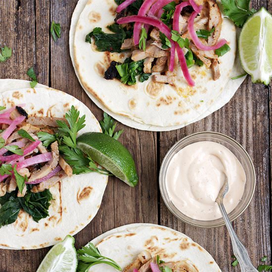 Porchetta and Broccoli Rabe Tacos