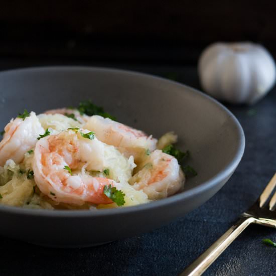 Spaghetti Squash Shrimp Scampi