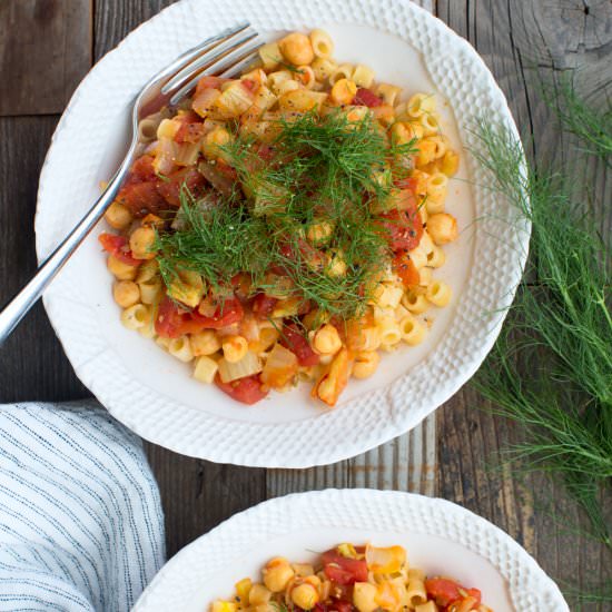 Pasta with Chickpeas and Saffron