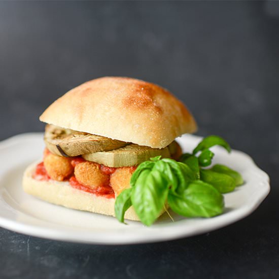 Easy Eggplant Parmesan Sandwich
