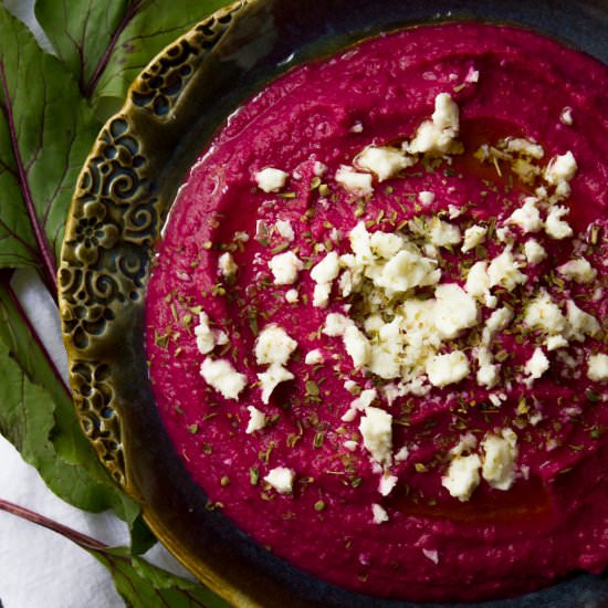 Roasted Beet and Feta Hummus