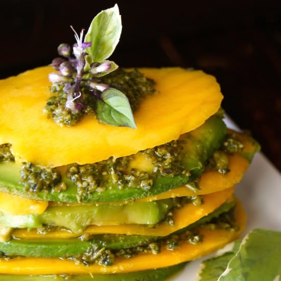 Mango-Avocado Pesto Stacks