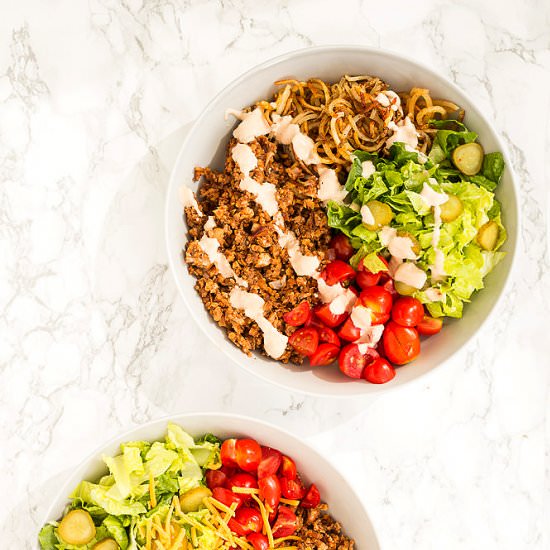 Vegetarian Hamburger Bowls