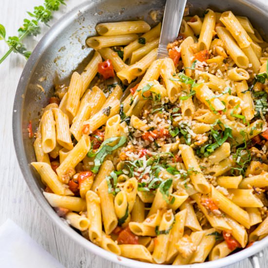 Roasted Eggplant and Tomato Penne