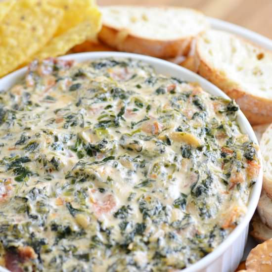 Hot Bacon Spinach Dip