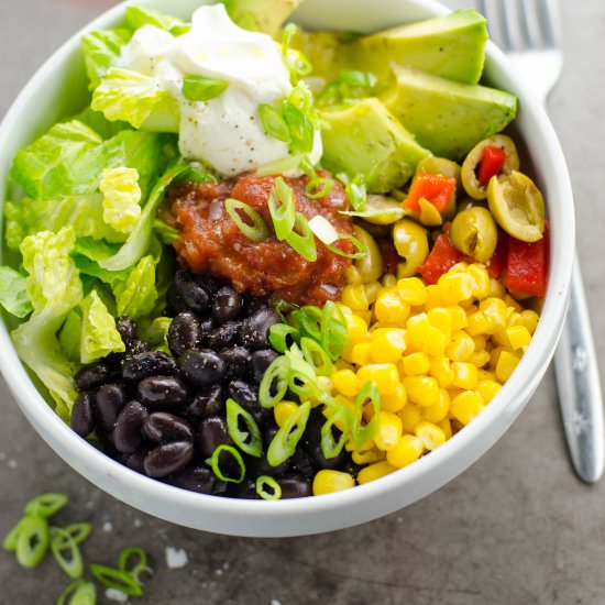 5 Minute Black Bean Taco Bowls