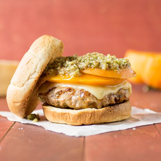 Grilled Italian Chicken-Pork Burger