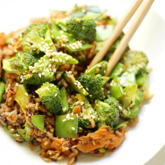 Korean BBQ Salmon Stir-Fry