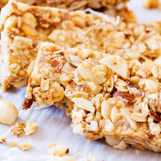 Coconut Macadamia Nut Almond Bars