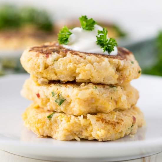 Bacon Cauliflower Pancakes