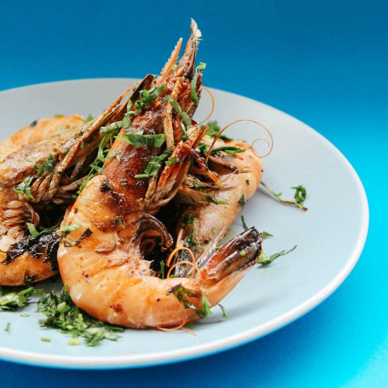 Gin Herbed Butter Grilled Shrimps