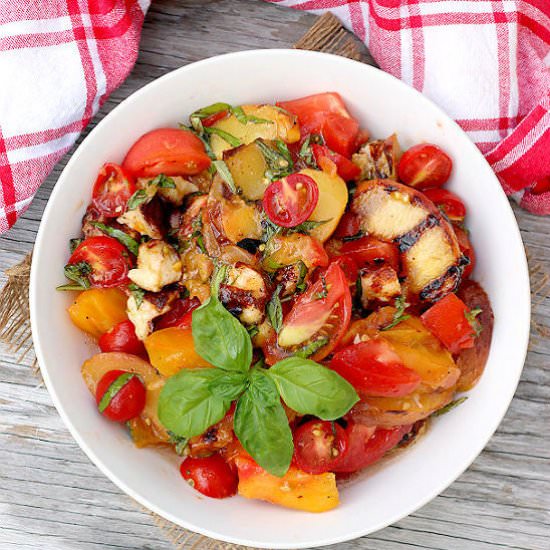 Caprese Salad with Grilled Peaches