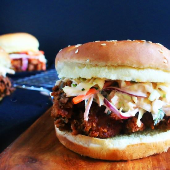 Indian Crunchy Fried Chicken Sandwich