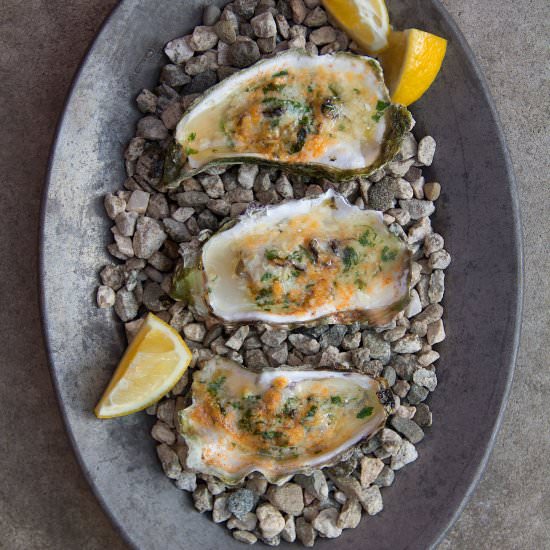 Grilled Parmesan Oysters