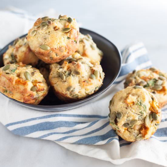 Spinach, Feta, and Sweet Potato Muffins