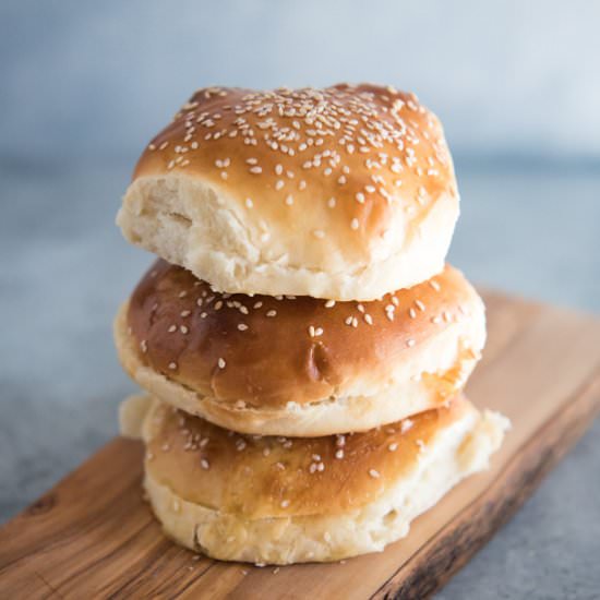 Homemade Brioche Hamburger Buns