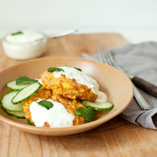 Corn Fritters with Potato and Cheese