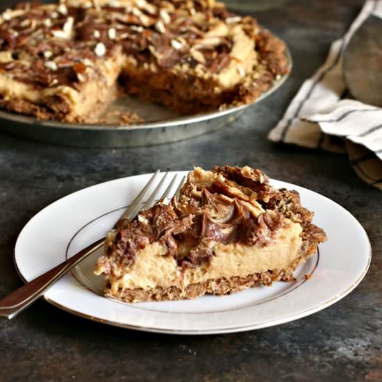 Peanut Butter Pretzel Crust Pie