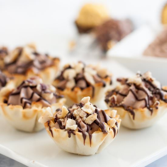 Easy Ferrero Rocher Cannoli Cups