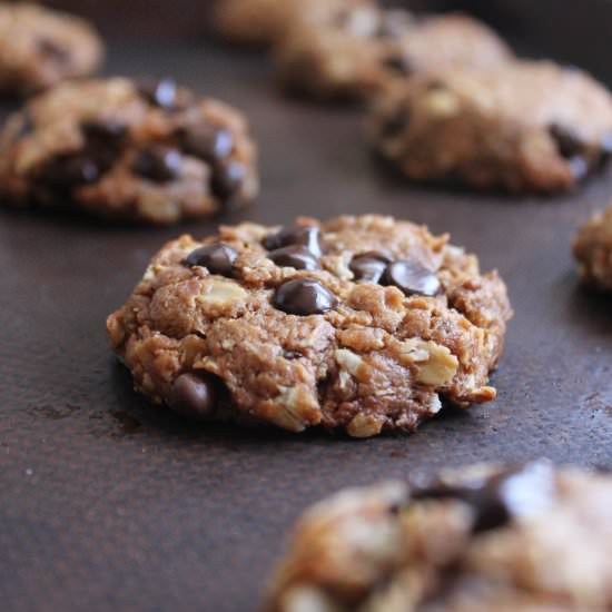 Flourless PB Chocolate Chip Cookies