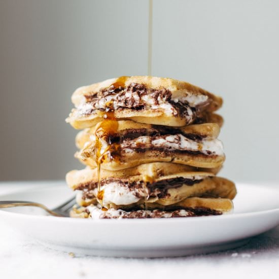 Smores Waffles with Nutella