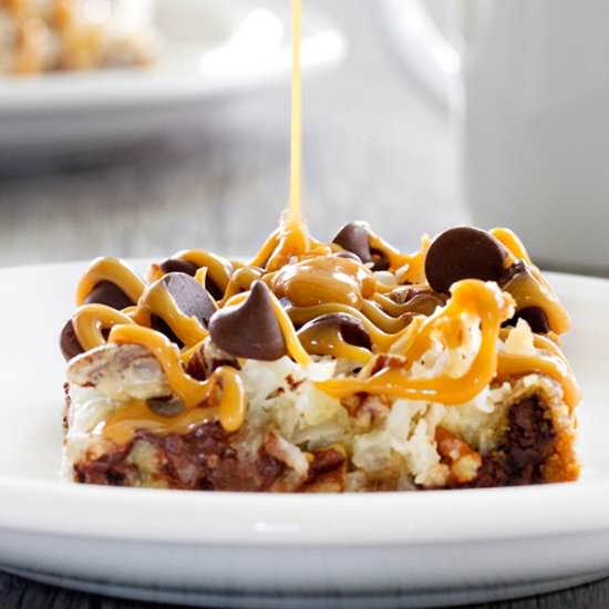 Coconut Caramel Pecan Cookie Bars
