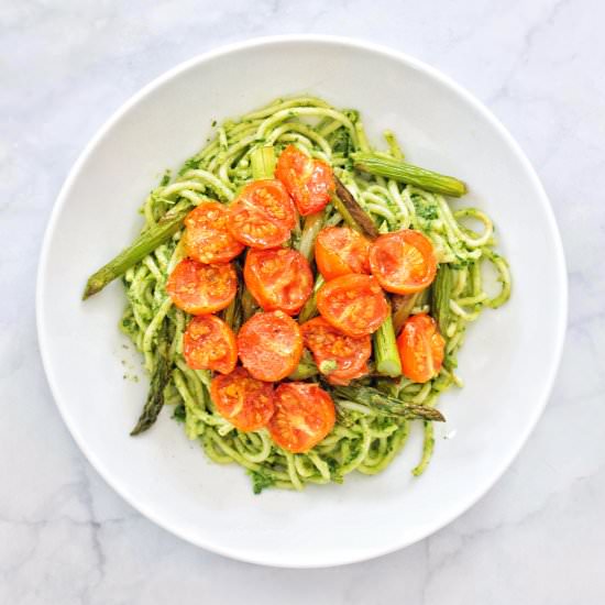 Spaghetti with Lemon Kale Pesto