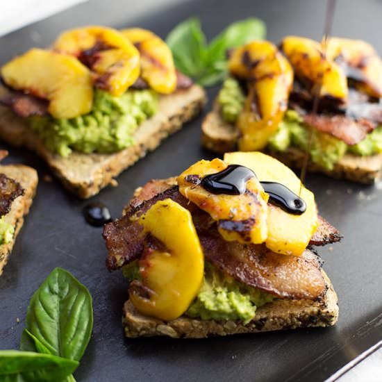 Avocado Toast with Grilled Peaches