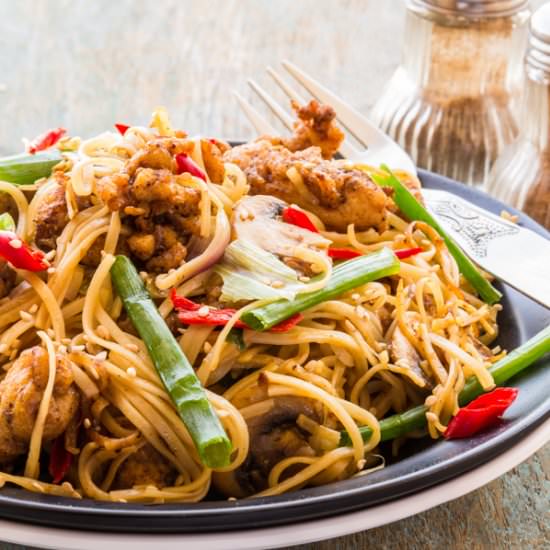 Stir Fried Chicken Noodles