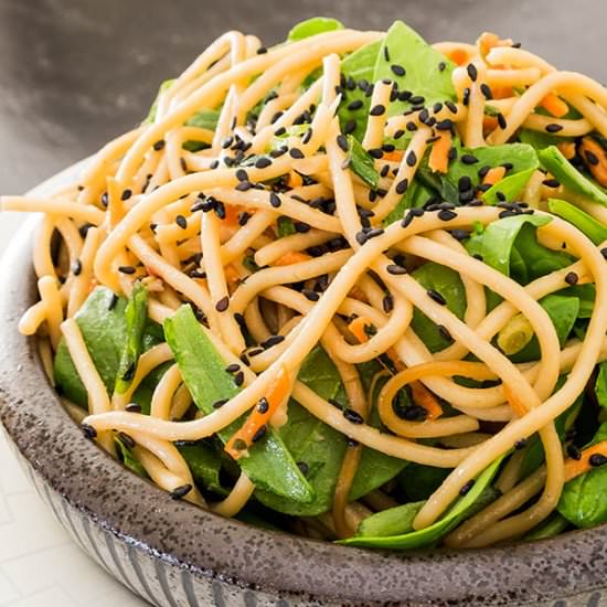 Soba Noodle Spinach Salad