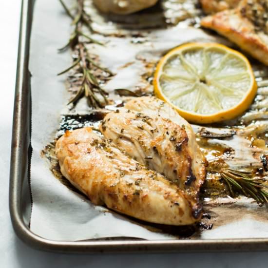 Paleo Lemon Roasted Breast Chicken