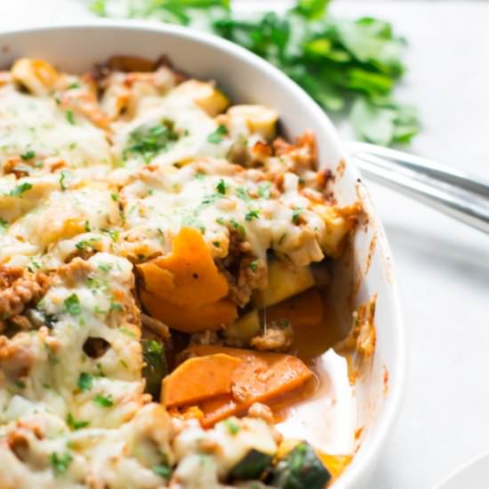 Sweet Potato Zucchini Casserole