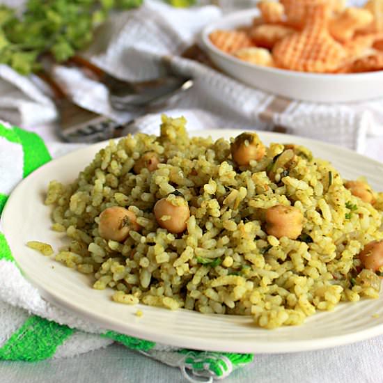 Coriander Chickpeas Rice