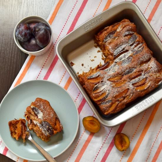 Spelt Olive Oil Yogurt Plum Cake
