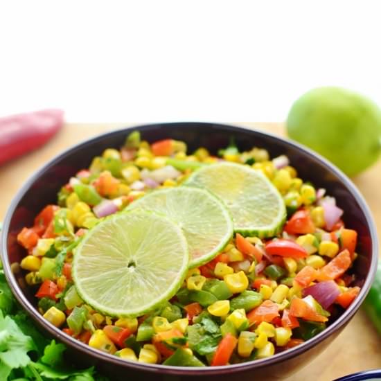Grilled Corn and Pepper Salsa
