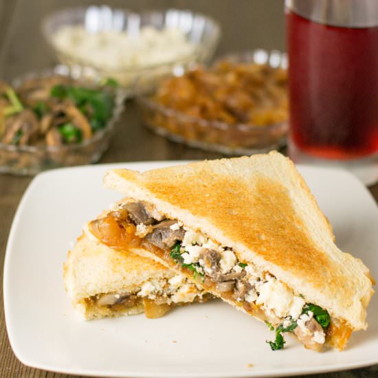 Onion, Mushroom & Spinach Sandwich