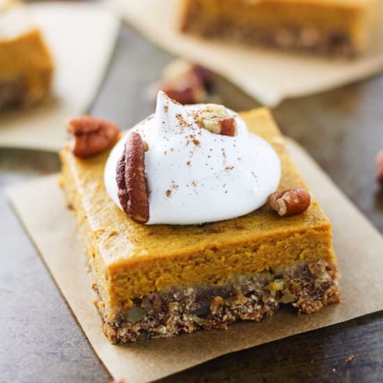 Skinny Pecan Pumpkin Pie Bars