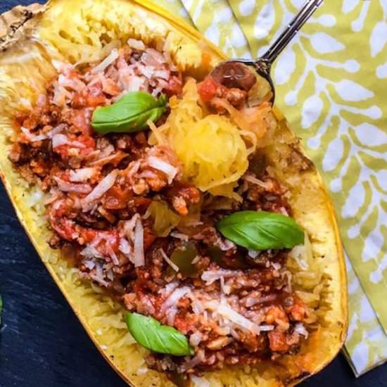 No-Guilt Spaghetti Squash Bolognese