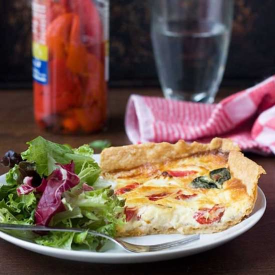 Easy Feta and Red Pepper Quiche