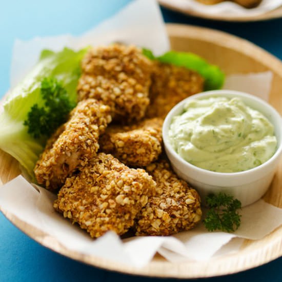 Almond Crusted Baked Tofu Nuggets