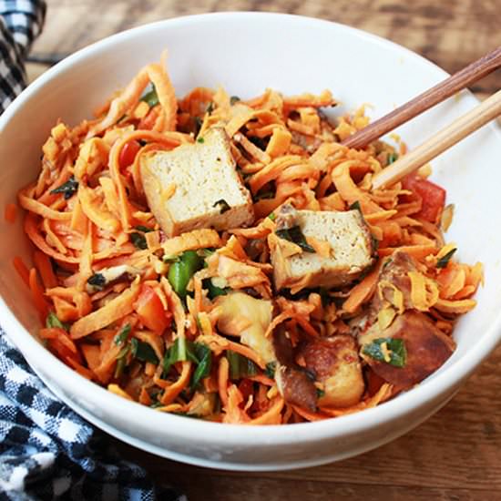 Sweet Potato Noodles with Tofu