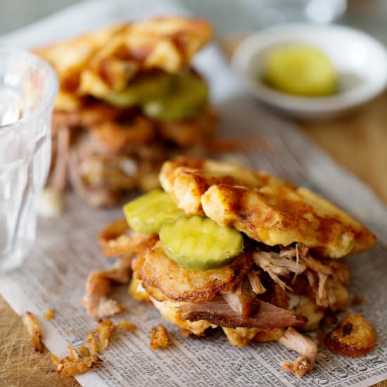 Waffled Pulled Pork Sliders