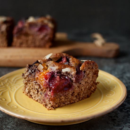nut butter cake with summer fluits