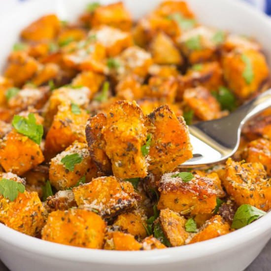 Roasted Parmesan Sweet Potatoes