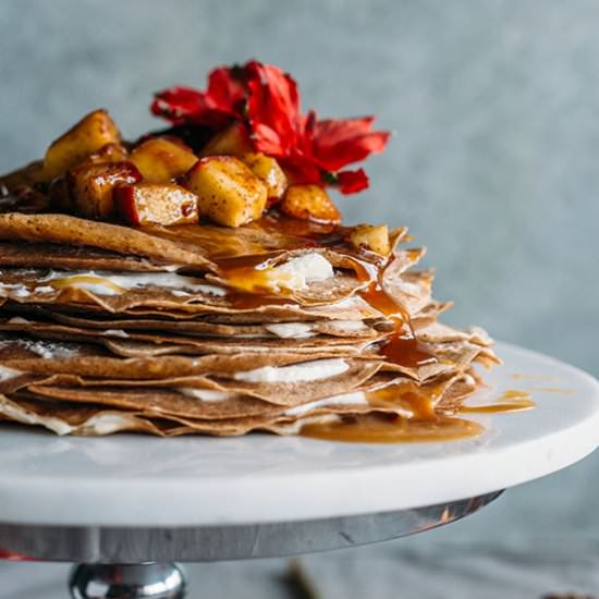 Caramel Apple Crepe Cake